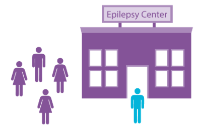 man entering epilepsy center icon