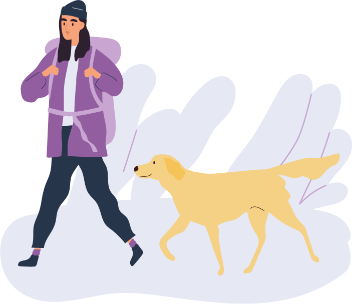 graphic of patient and a dog