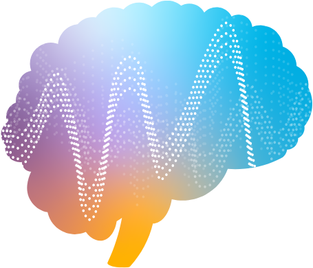 graphic of brain with stylized brainwave